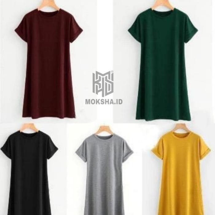 Dd Moksha - Dress Gabella Desain Simple Polos Kasual Wanita Dewasa Populer 2025 Kekinian Katun Asli 