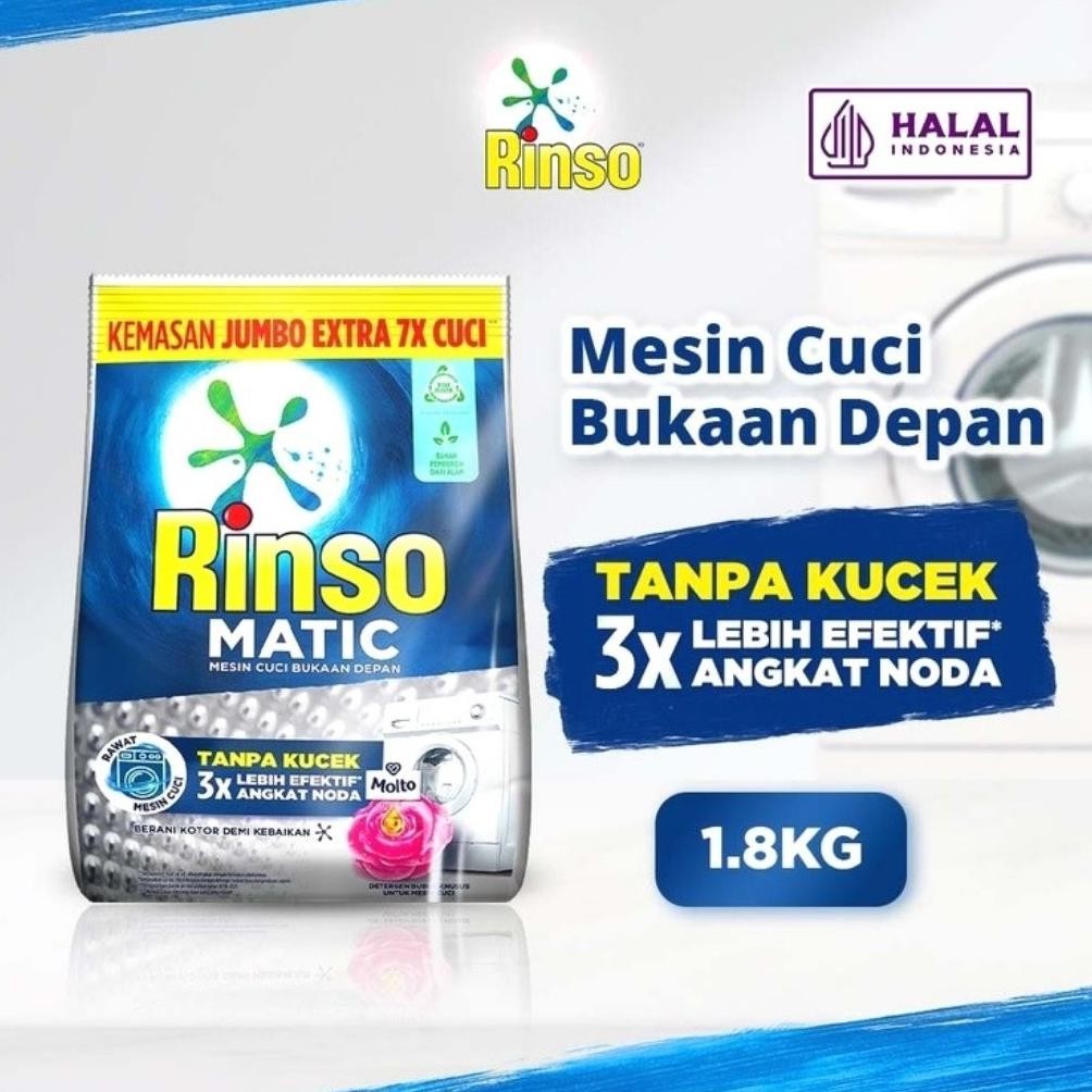 Termurah Rinso Matic 1.8Kg - Rinso Molto Detergen Bubuk 2 Kg  / Rinso 2Kg / All Variant / Rinso 1.8 