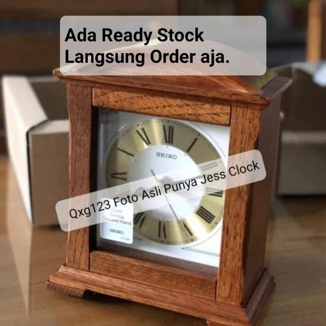 QXG2 Jam Meja Weker Seiko kayu