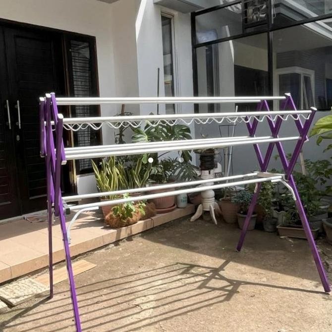 Jemuran Pakaian Pipa Jemuran Baju Aluminium Super Besar Tebal Kuat Pipa Ulir Full Aluminium Cocok Ou