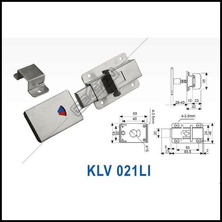 KUNCI LAVATORI DEKKSON KLV 021LI SSS Handle Kunci Slot Geser WC Dekson