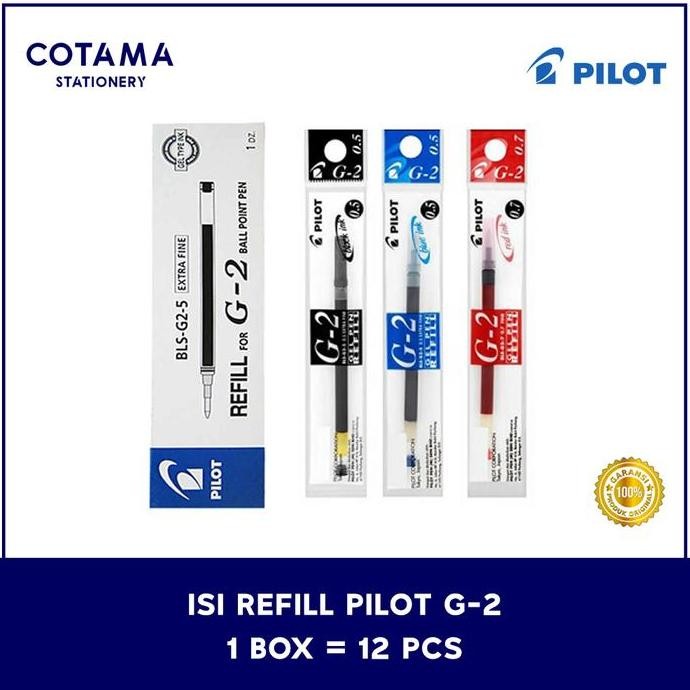 

Isi Refill Pulpen Pilot G-2 G2 Fine Gel Pen 0.5/0.7 - 1 Box Isi 12 Pcs
