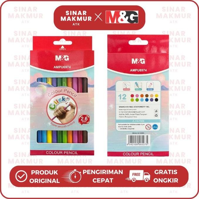 

Pensil Warna Mekanik/Mechanical Color Pencil/Retractable 12 Warna M&G Ampu6974 (Set)