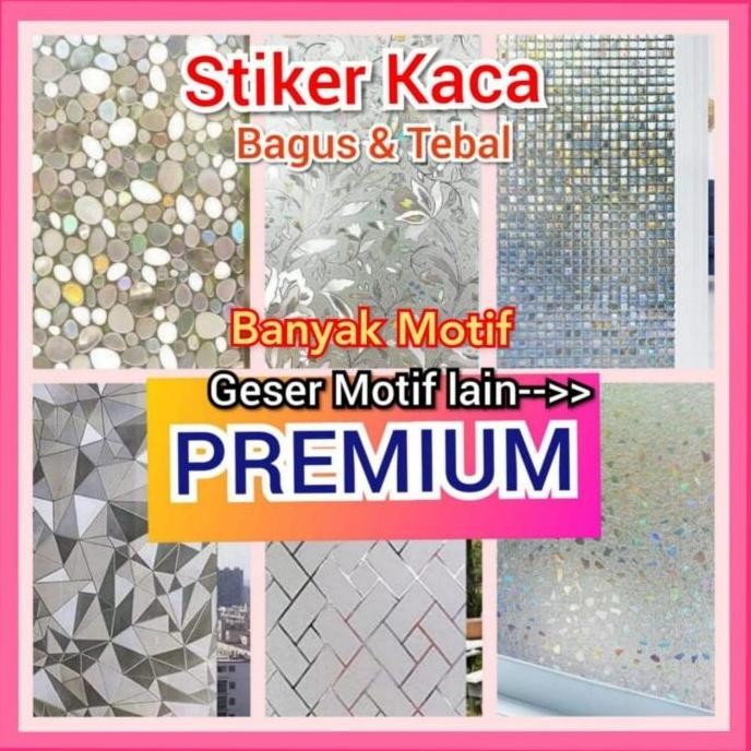 Stiker Kaca Sunblast Kaca Motif Sb Buram Bata Mozaik Bambu Bunga Lotus