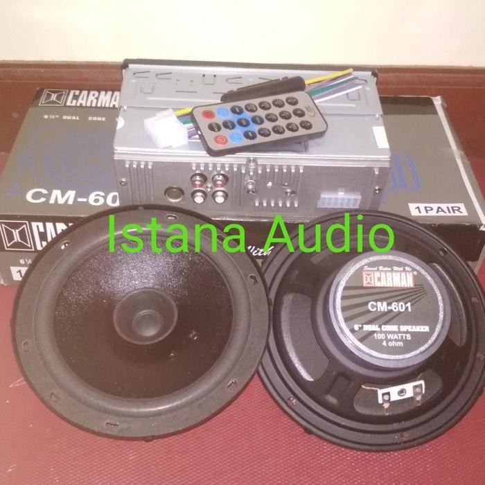 PAKET AUDIO MOBIL SPEAKER 6,5" DAN TAPE USB, MP3, FM PLAYER Terbaik Berkualitas