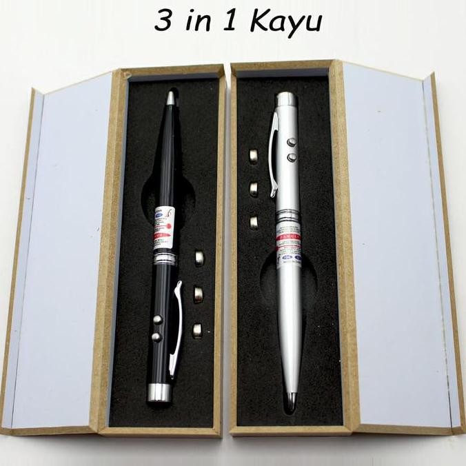 

Pulpen Laser 3 In 1 Kayu + Custom Grafir Laser Nama / Logo 1 Sisi