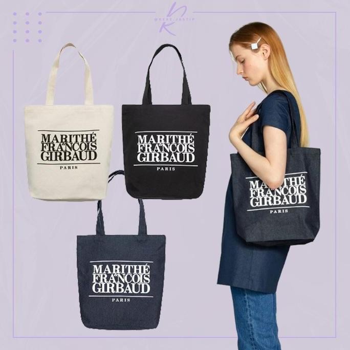 [Ori New] Marithe Classic Logo Denim Eco Bag | Ready Stock