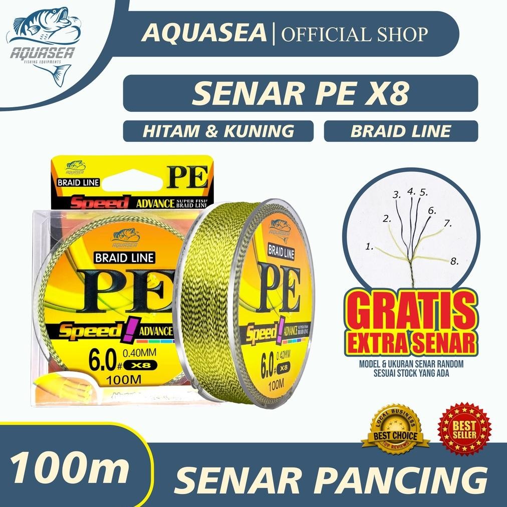 AQUASEA - Tali Pancing Pe ZKK 100m Senar Pancing Pe Super Braided Line Japan  Nylon Senar kuat