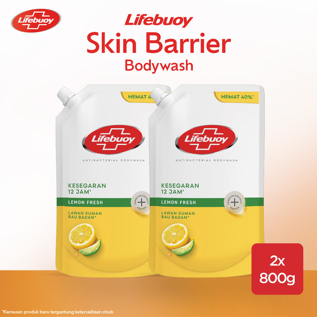 Lifebuoy Sabun Mandi Cair Anti Bacterial Body Wash Lemon Fresh 100% Lebih Kuat Lawan Kuman, Kesegara
