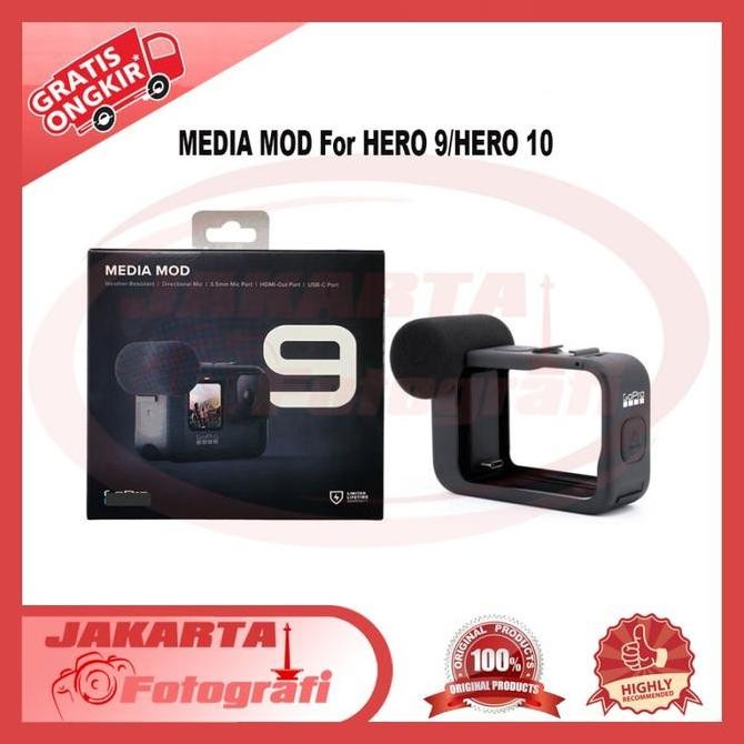 TERBARU MEDIA MOD GOPRO HERO 9 HERO 10 BLACK ORIGINAL MIC CASING VLOGGING AKSESORIS KAMERA