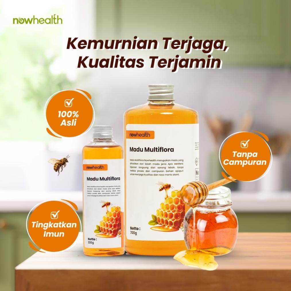 

(Terbaru) Madu Multiflora 700 gr Nowhealth Organik Raw Honey Murni Tanpa Campuran (Terlaris)