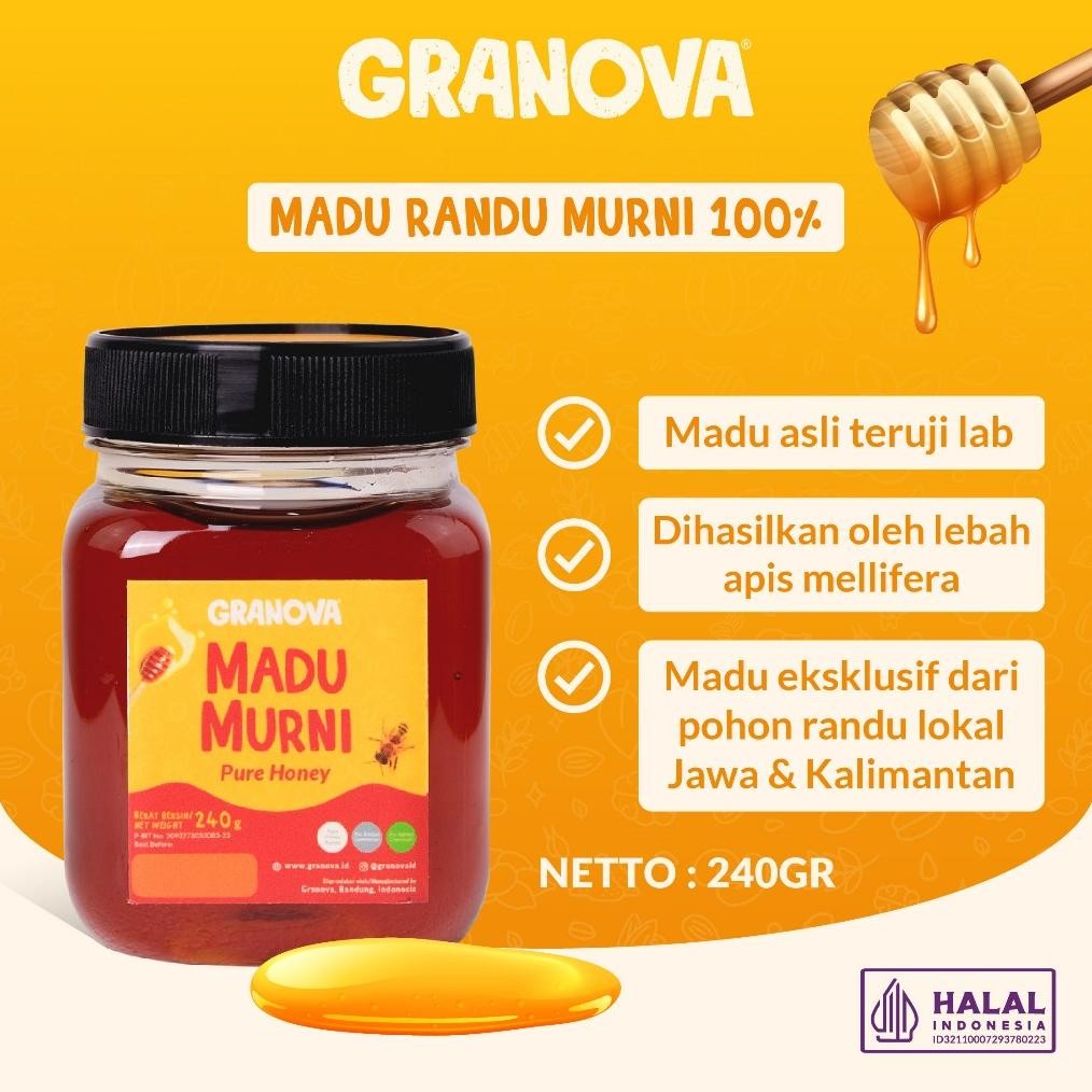 

(Terbaru) Granova - Madu Murni Randu 240gr (Premium, Madu Asli 100%, Sehat, Natural) (Terlaris)