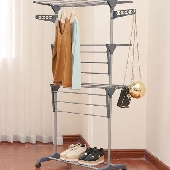 Rak Jemuran 3 Tingkat Portable Mobile Towel Ra