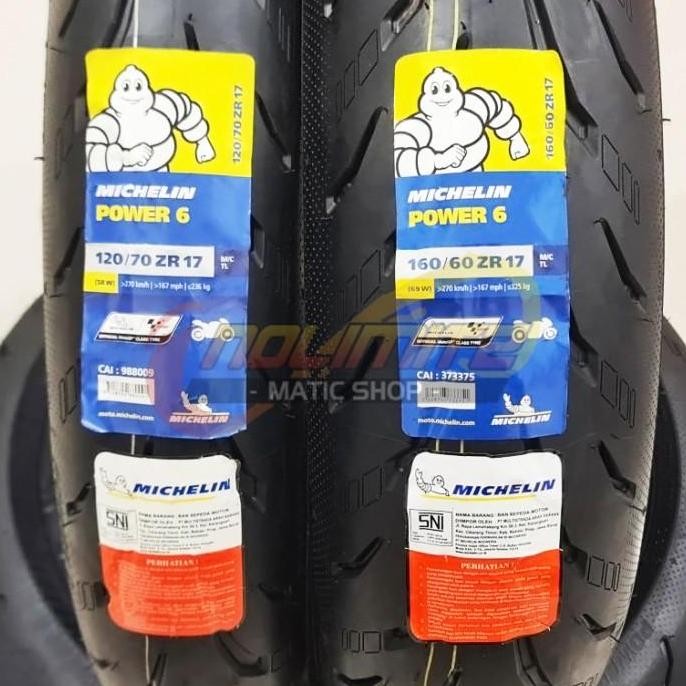 Ban Motor Michelin Power 6 Depan Belakang 120/70 - 17 & 160/60 - 17