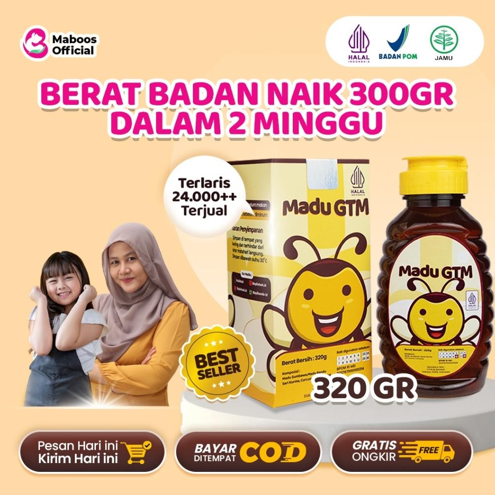 

(Terbaru) Madu Multivitamin Penambah Nafsu napsu Makan Penggemuk Badan Daya Tahan Tubuh Mengatasi Sembelit dan Masalah Pencernaan Anak Bayi | Madu GTM 150gr dan 320gr (Terlaris)