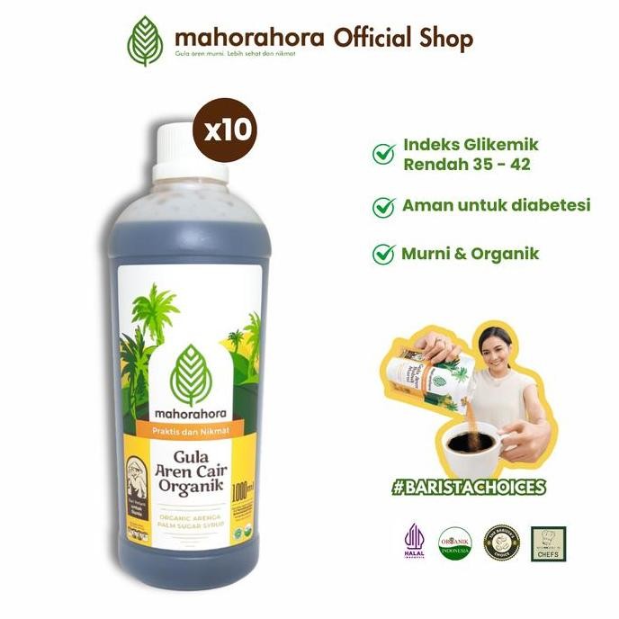 

Baru Paket Gula Aren Cair Murni & Organik Mahorahora 1 Liter x 10pcs
