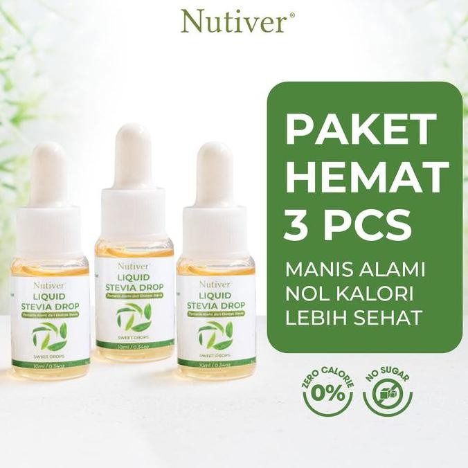 

Baru Nutiver Paket Stevia 3pcs - Natural Sweetener Tetes Tanpa Kalori