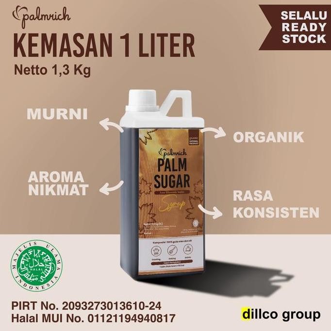 

Baru Palmrich Palm Sugar Gula Aren Cair 1 Liter 100% Asli