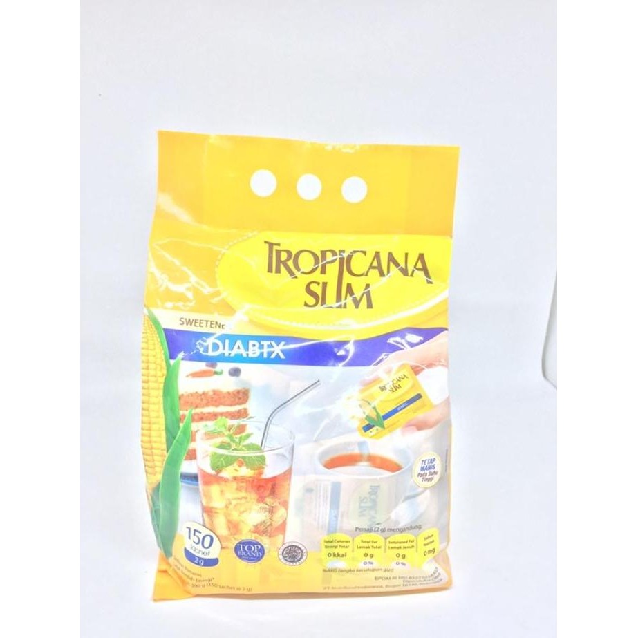

Baru Tropicana Slim Sweetener Diabtx 150 Sachet - Gula Diet Diabetes