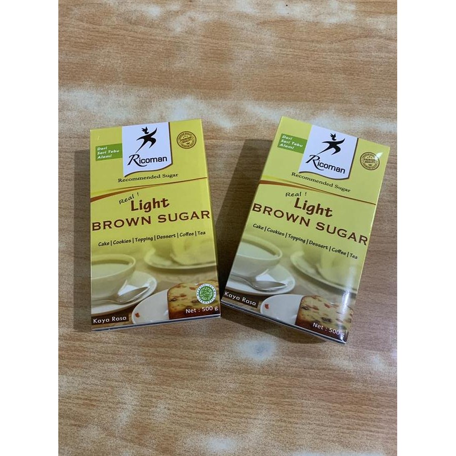 

Baru Ricoman Light Brown Sugar 500gr - Gula Merah Tebu Lembut