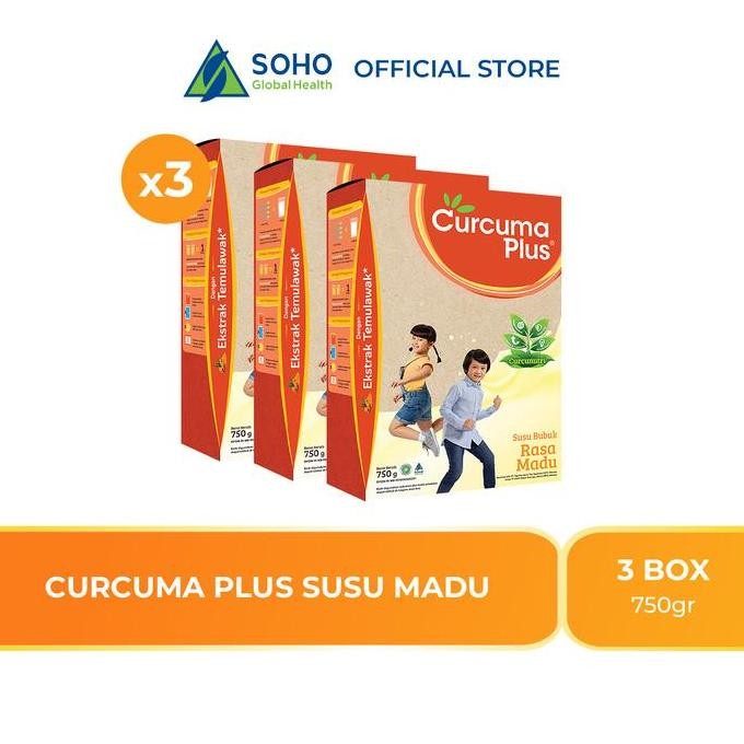 

Grosir Curcuma Plus Susu Bubuk Ekstrak Temulawak - Madu 750G - Pack Of 3 Box Milk