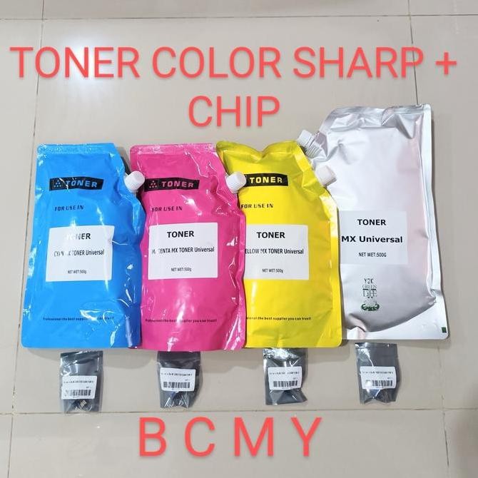 Sale Toner Dan Chip Sharp Fotocopy Color 1Set Paket