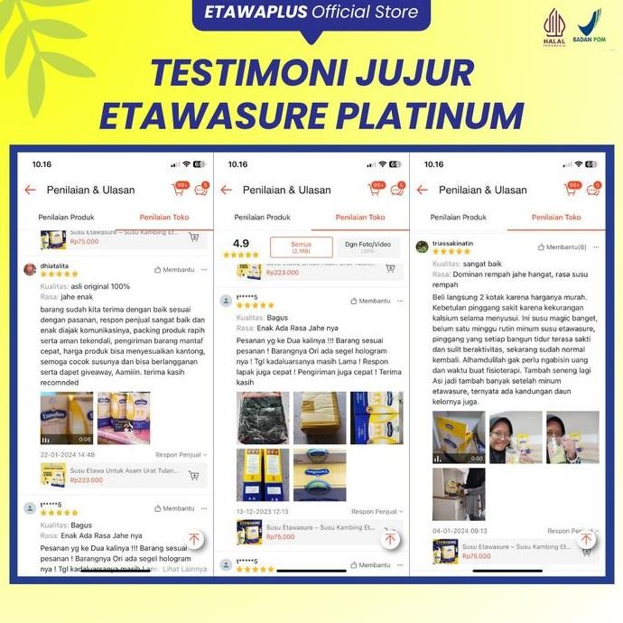 

Promo Etawasure Susu Bubuk Kambing Etawa Herbal Rasa Jahe Dairy Milk Kemasan 250Gram Paket 2 Box