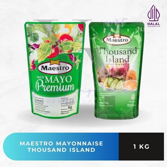 

Tersedia Maestro Mayonnaise Premium 1 Kg Saus Thousand Island Halal