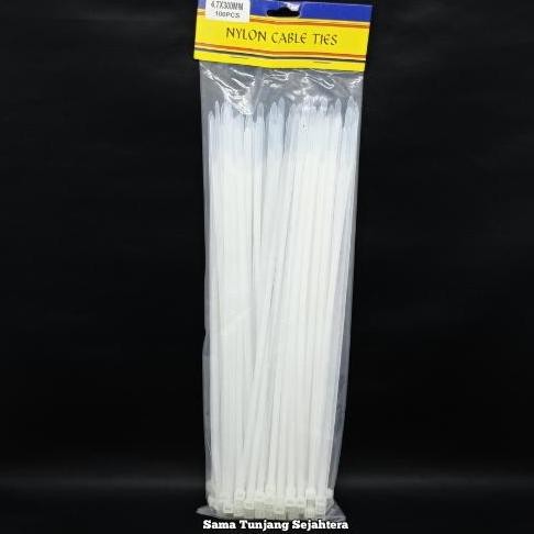 

Diskon! Kabel Ties STEDIC Putih 30cm - Cable Tie Nylon Isi 100pcs