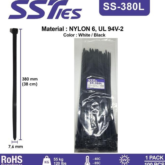 

Diskon! Kabel Ties SSTies SS380L 380x7.6mm Stainless Steel Anti Karat
