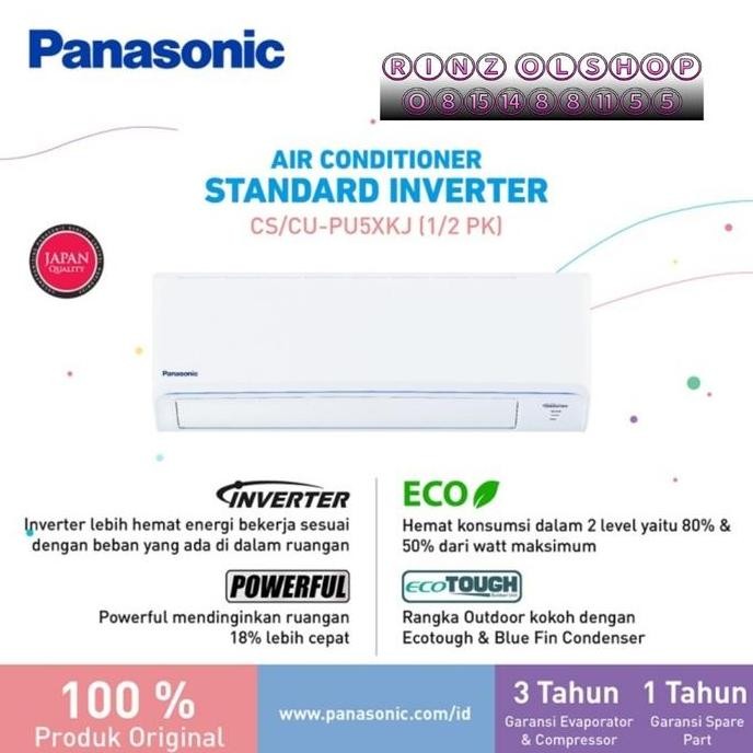 BEBAS ONGKIR - AC 1PK PANASONIC PU9XKJ INVERTER 1 PK PU09XKJ PU 09XKJ PU 09 XKJ