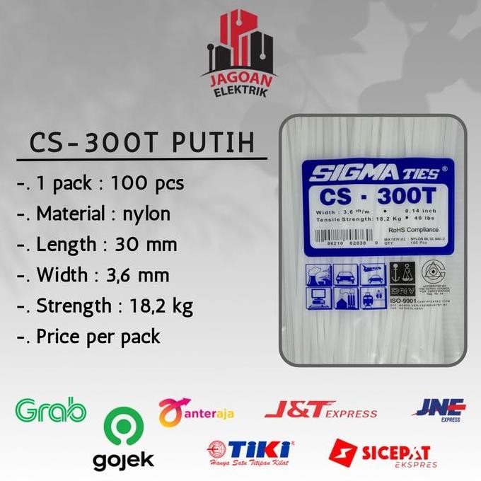 

Diskon! Cable Ties SIGMA CS-300T 30cm Putih Kabel Ties Original Tahan Tarik