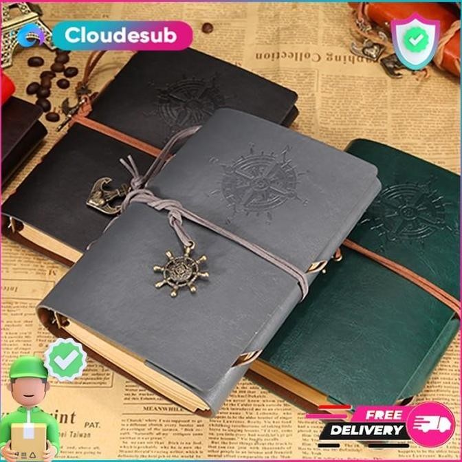 

Tersedia Notebook Binder Buku Catatan Kuliah Kerja Diary Cover Kulit Retro