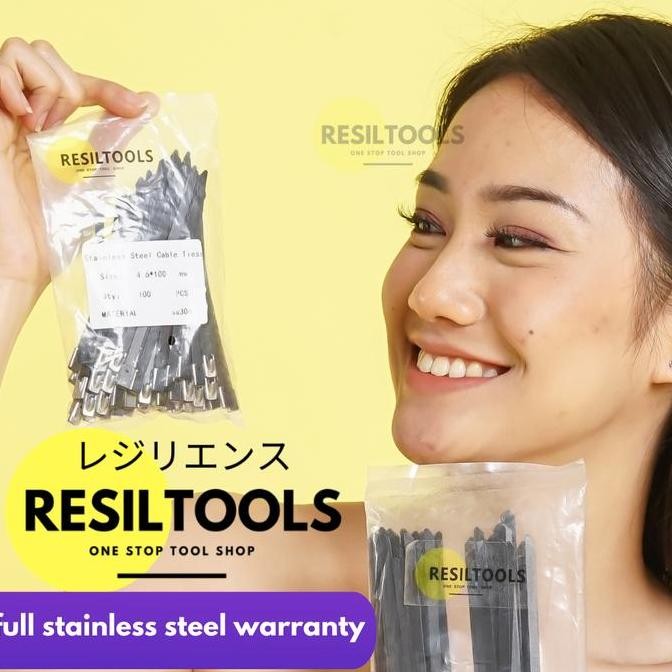 

Diskon! Cable Tie Stainless Steel 20cm Anti Karat Hitam - Isi 100pcs Per Pack