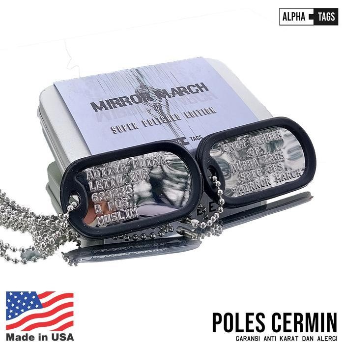 PROMO kalung pria custom dog tag military glossy finish alpha tag