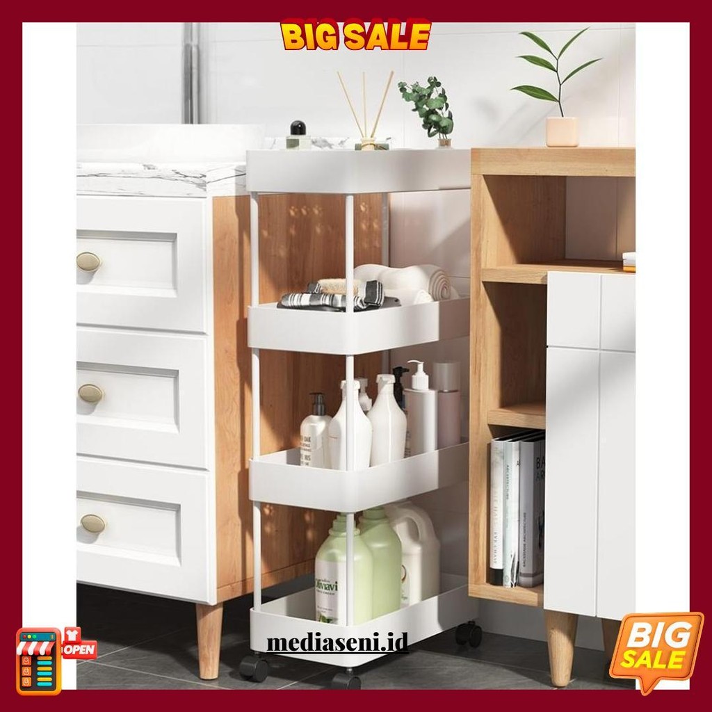 {Lake} Rak Dapur Square Rak Kosmetik Rak Susun Serbaguna Rak Kamar Mandi Portable 4Susun Bisa Cod