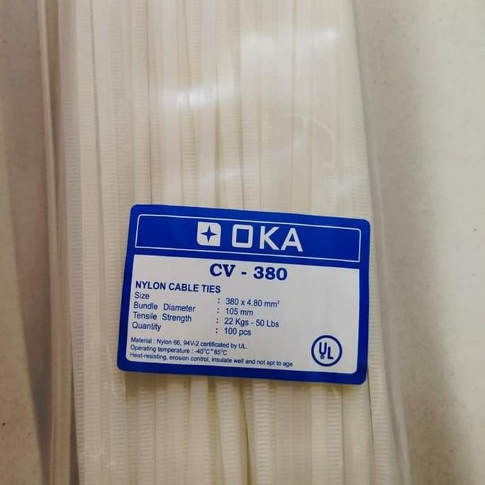 

Diskon! Cable Ties CV-380 OKA 38cm - Kabel Tis Nylon Panjang Tahan Tarik