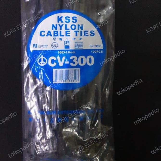 

Diskon! Kabel Ties KSS CV-300 4.8 x 300mm Hitam - Cable Tie Nylon Kuat