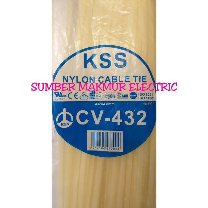 

Diskon! Cable Ties KSS CV-432 43cm x 4.8mm - Isi 100pcs Cable Tie Panjang