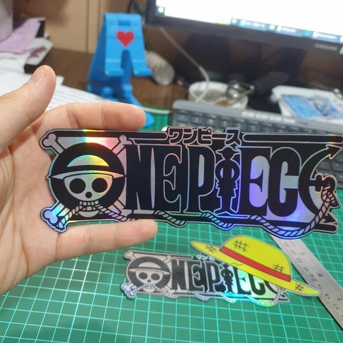 

Diskon! Sticker Anime One Piece PSH1078 Logo BW | Stiker Hologram Besar
