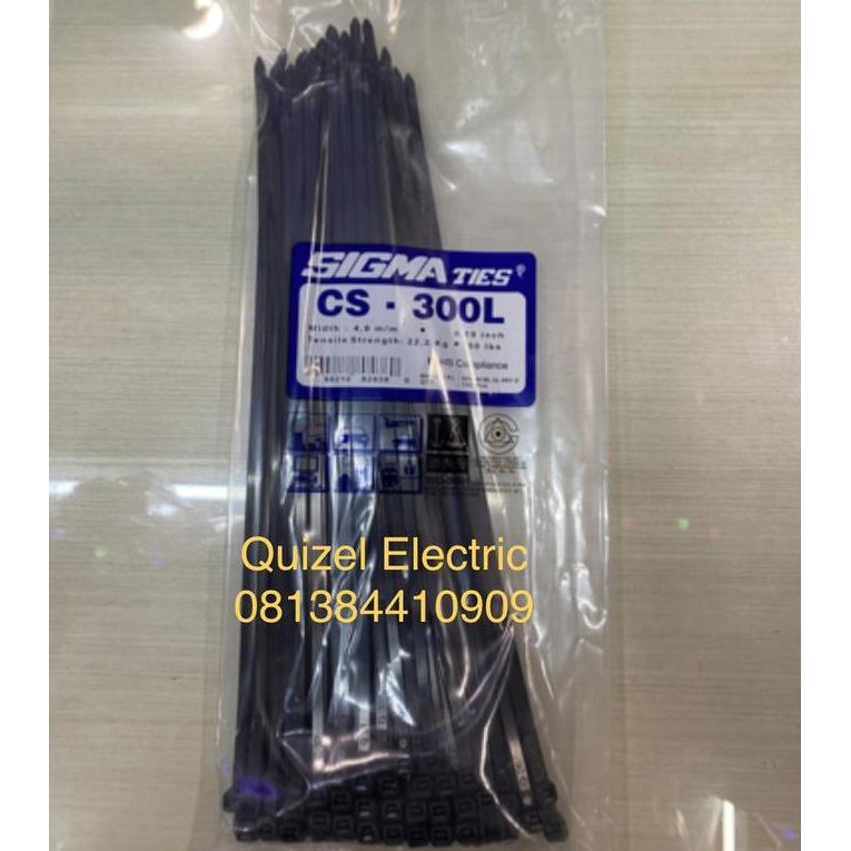 

Diskon! Kabel Ties SIGMA CS-300L 30cm x 4.8mm Hitam - Cable Tie Lebar dan Kuat