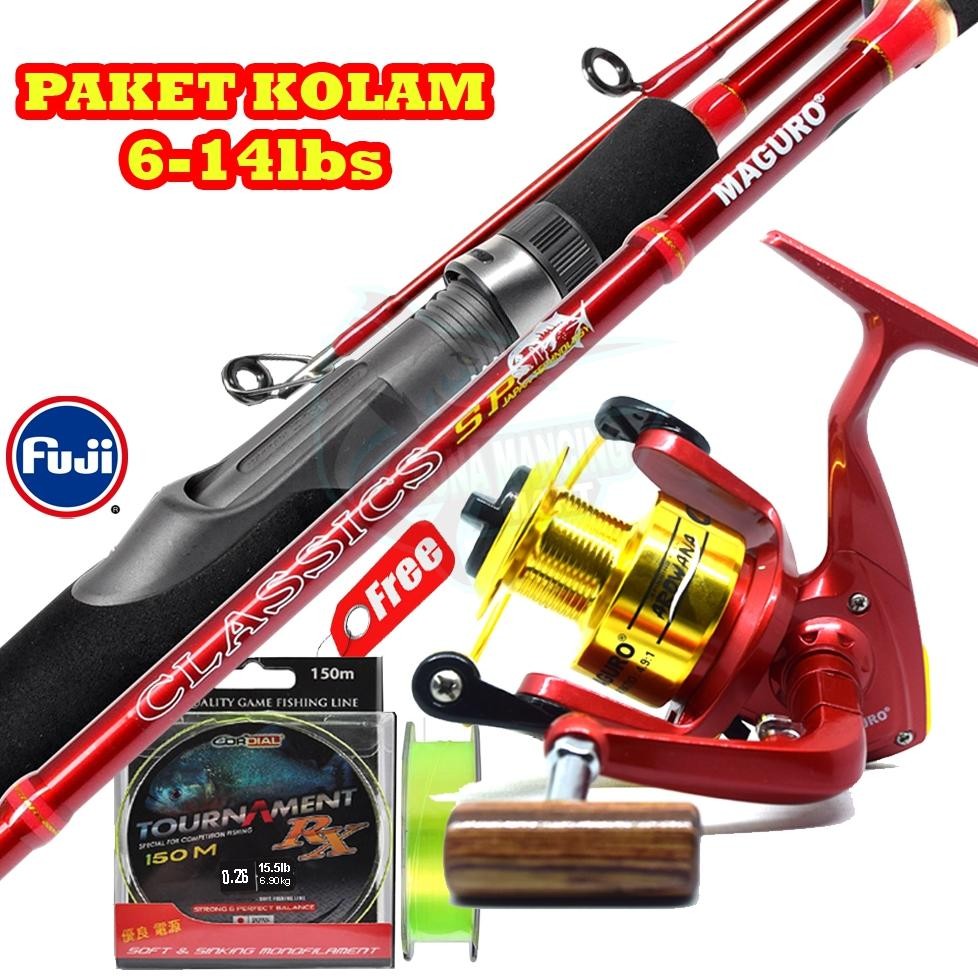 Terlaris Paket Mancing Galapung 1 Set | Joran Maguro Classic 602Mls + Reel Maguro Arowana 2000 + Sen