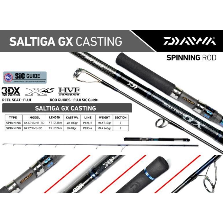 Terlaris Joran Popping Daiwa Saltiga Gx C74Ms | Saltiga Gx C77Mhs | Popping | Alat Pancing Premium