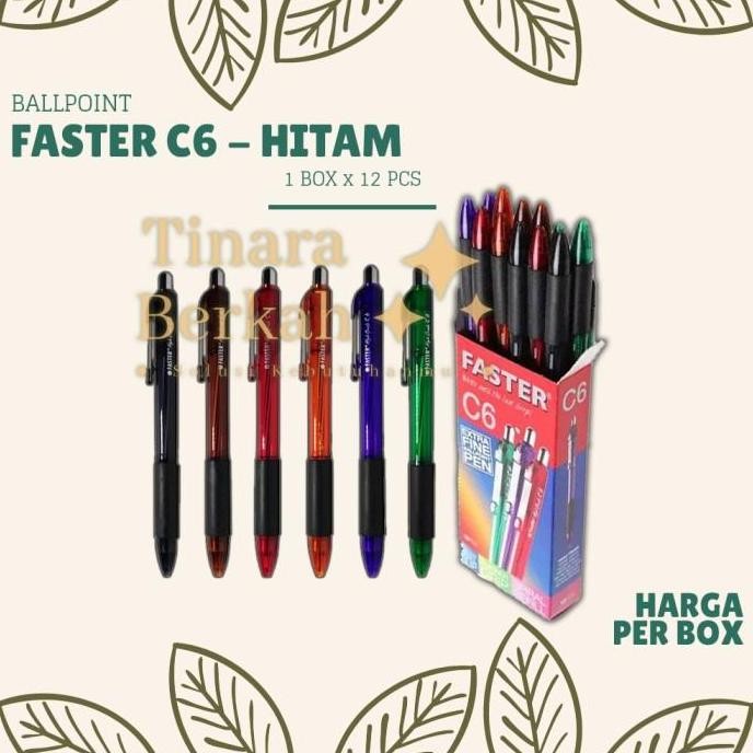 

Pulpen Faster C6 Ballpoint Pen / Pena Pen 0.7Mm / 1 Box Isi 12 Pcs