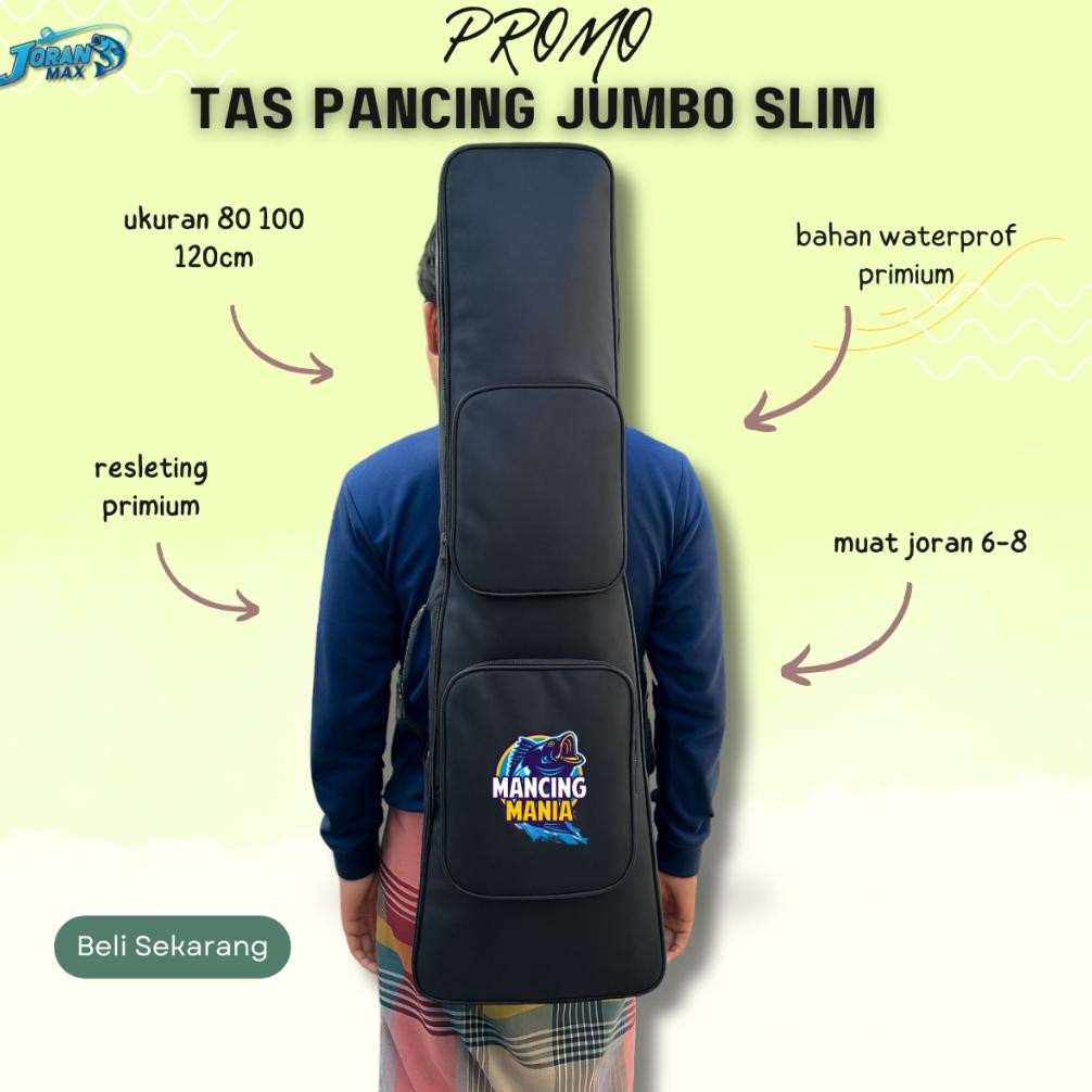 IQR-914 jg-8 Tas Mancing Waterproof Bahan Tebal Ransel Gendong 80cm - 120cm untuk Joran & Alat Panci