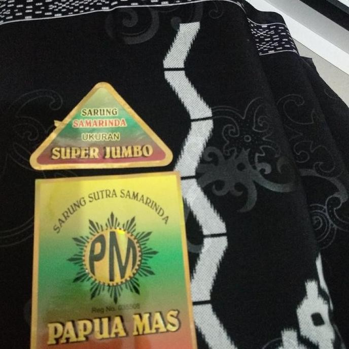 (Allthebest) Sarung PAPUA MAS HITAM Jumbo Fashion Moslem Wear Alat Shalat Syukuran