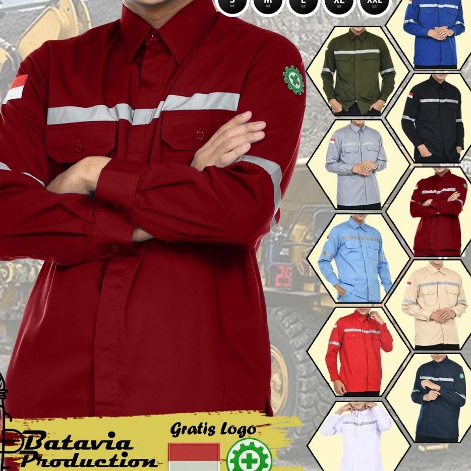 Weaa Safety K3 Proyek Baju Weak Kemeja Sefti Wea Seragam Kerja Lapangan Lengan Panjang Pria Wanita K