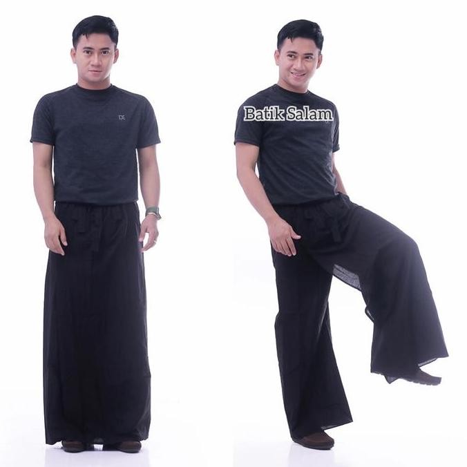 (Allthebest) SARUNG CELANA DEWASA HITAM POLOS BAHAN KAIN KATUN HITAM FULL