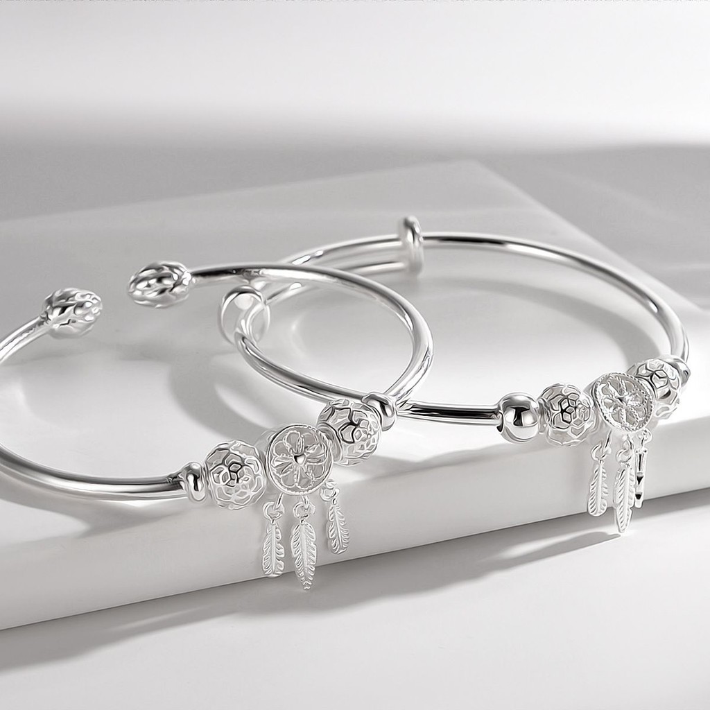 Gelang Perak Penangkap Mimpi untuk Wanita, Perak Murni925Gelang Perak