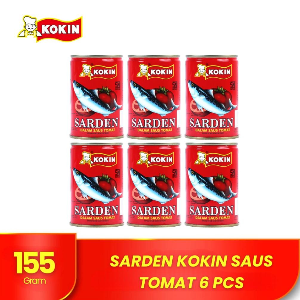 

Kokin Ikan Sarden Kaleng Saus Tomat 155 Gr Lauk Instan Siap Saji Tahan Lama - 6 Pcs Terbaru